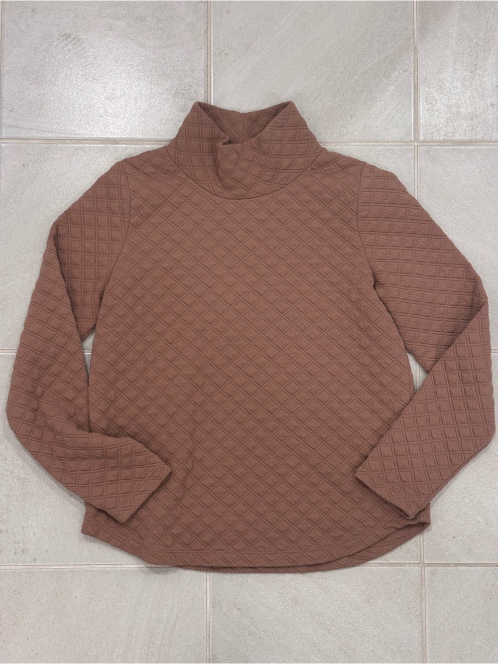 J. Crew Quilted Turtleneck - Camel
